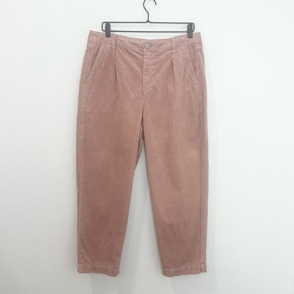 J. Crew High-rise Tapered Corduroy Pant Blush Pink Wide Wale Corduroy size 12 - Picture 2 of 9